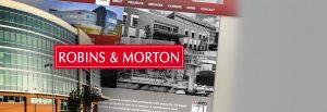 Photo of Robins & Morton logo and site